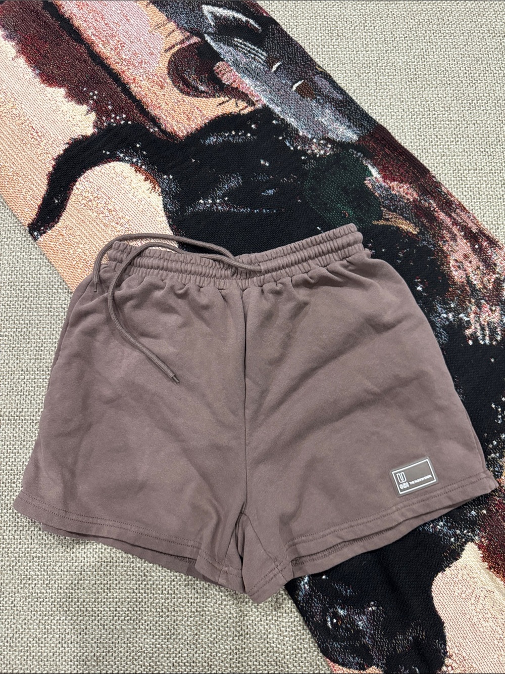 SHEIN Women's Drawstring Athletic Shorts in Taupe